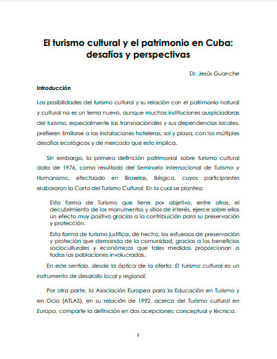 El turismo cultural y el patrimonio en Cuba: desafíos y perspectivas